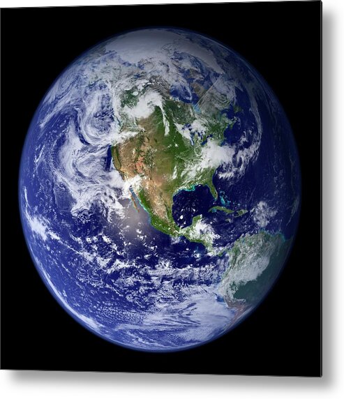 Earth Metal Print featuring the photograph Blue Marble Image Of Earth (2010) by Nasa Earth Observatory/science Photo Library