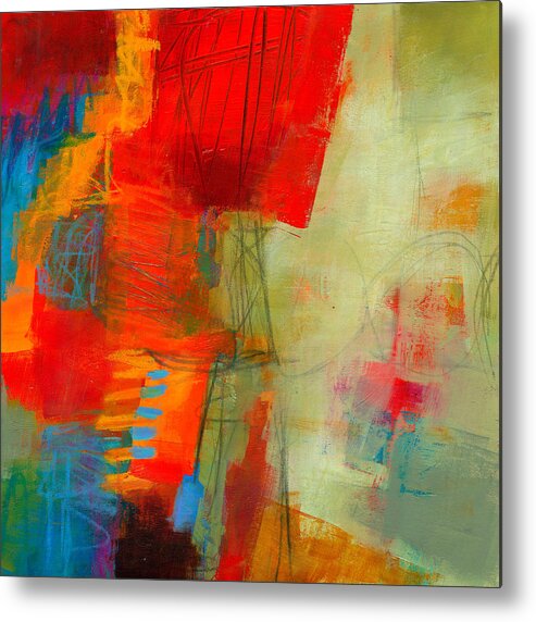 Acrylic Metal Print featuring the painting Blue Orange 1 by Jane Davies