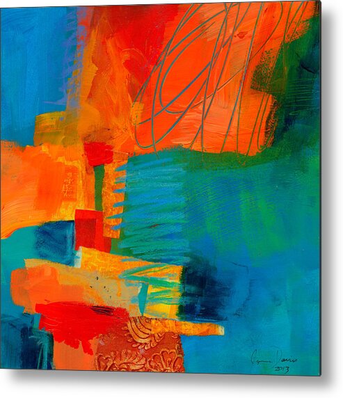 Acrylic Metal Print featuring the painting Blue Orange 2 by Jane Davies