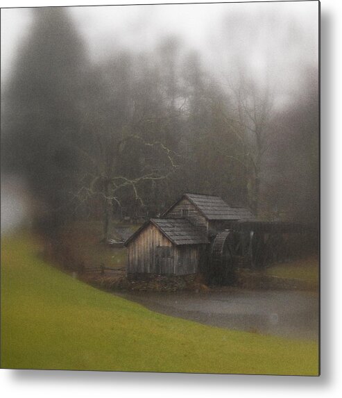 Mabry Mill Metal Print featuring the photograph Blue Ridge Parkway's Mabry Mill On A Rainy Day by Diannah Lynch