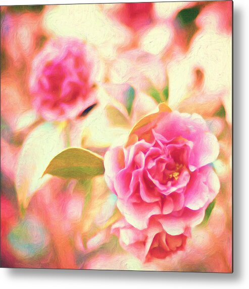 Blush Roses Texture Painting Metal Print featuring the painting Blush Strokes by Joel Olives