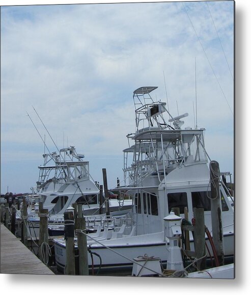 Boats Metal Print featuring the photograph Boats of Oregon Inlet by Cathy Lindsey