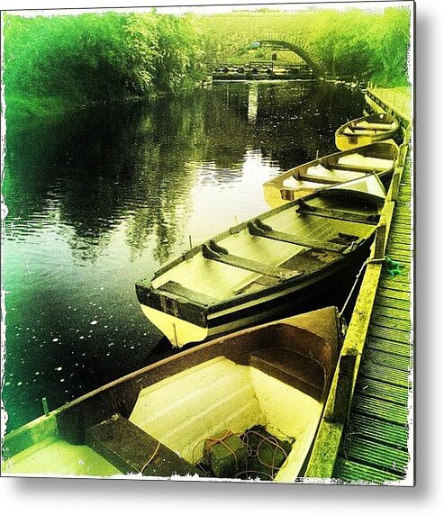 Insta_ireland Metal Print featuring the photograph Boats On The River Inny At The Bridge by David Lynch