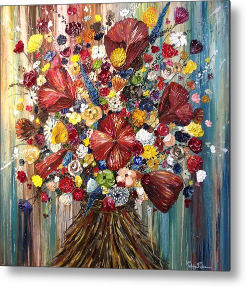 Floral Metal Print featuring the painting Bound for Life by Rebecca Robinson