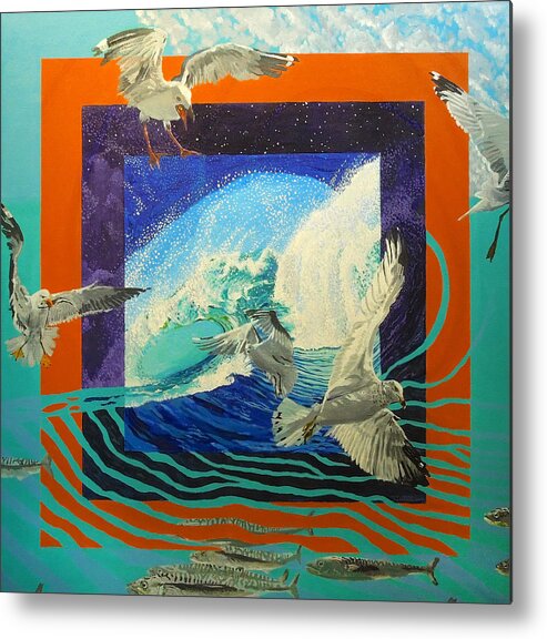 Seagulls Metal Print featuring the painting Boundary Series IX by Thomas Stead