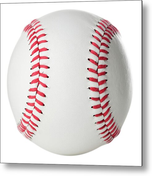 White Background Metal Print featuring the photograph Brand New, Clean Baseball, Isolated On by Jill Fromer