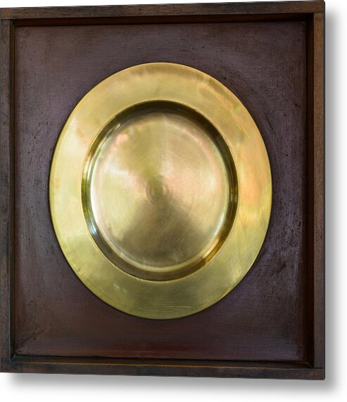 Plate Metal Print featuring the photograph Brass plate by Dutourdumonde Photography