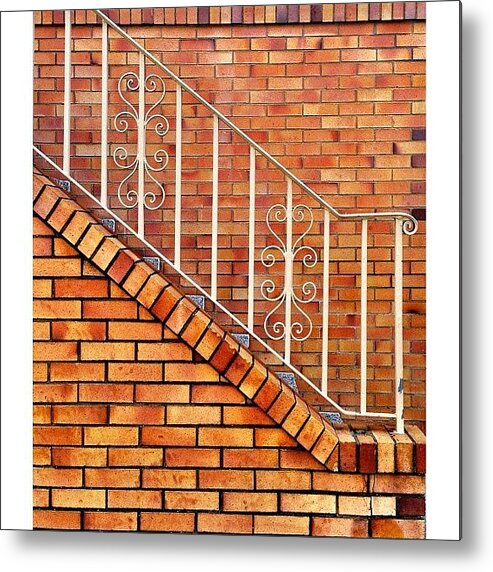 Rsa_minimal Metal Print featuring the photograph Brick And Bannister by Julie Gebhardt
