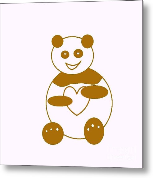 Panda Metal Print featuring the photograph Brown Panda by Ausra Huntington nee Paulauskaite