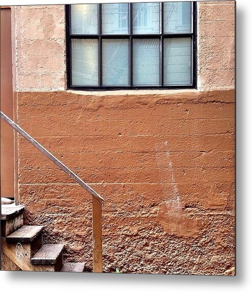 Windows_aroundtheworld Metal Print featuring the photograph Bannister And Window by Julie Gebhardt
