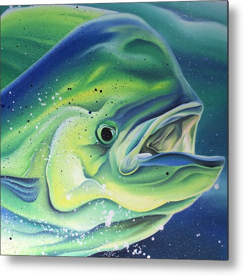 Sea Life Metal Print featuring the painting East Coast Mahi by William Love