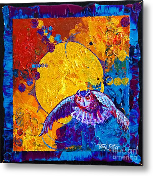 Halloween Metal Print featuring the painting By the Light of the Moon by Tracy L Teeter 