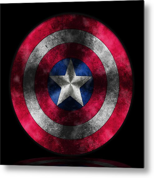 Captain America Movie Metal Print featuring the painting Captain America Shield by Georgeta Blanaru