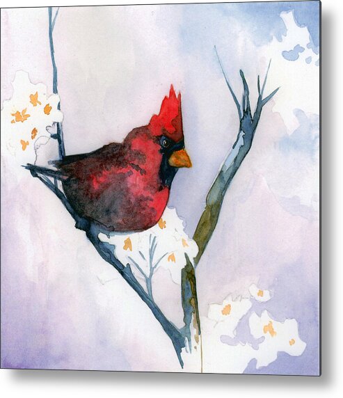 Bird Metal Print featuring the painting Cardinal by Sean Parnell