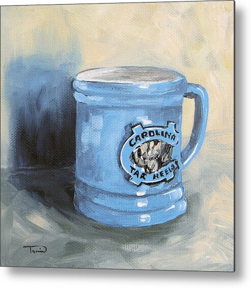 Carolina Metal Print featuring the painting Carolina Tar Heel Coffee Cup by Torrie Smiley