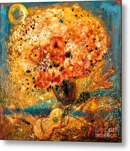  Metal Print featuring the painting Celebration III by Shijun Munns