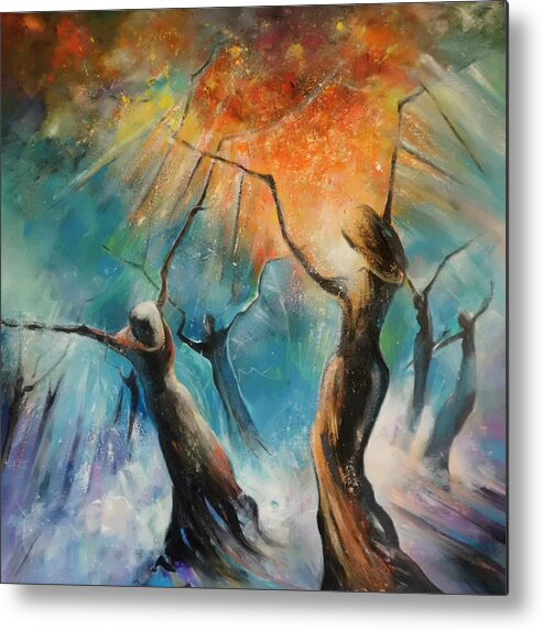Fantasy Metal Print featuring the painting Celebration of Life 02 by Miki De Goodaboom