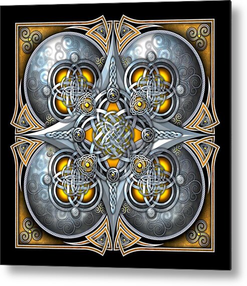 Celtic Metal Print featuring the photograph Celtic Hearts - Gold and Silver by Ricky Barnes