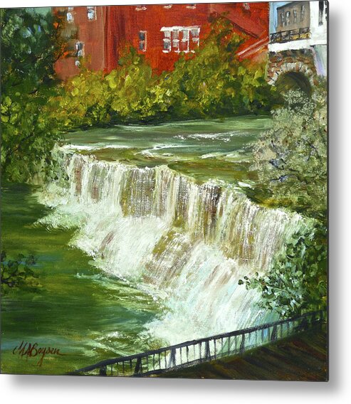 Chagrin Falls Metal Print featuring the painting Chagrin Falls by Maryann Boysen