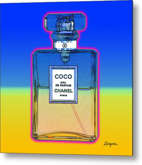 Digital Metal Print featuring the painting Chanel Bottle 1 by Gary Grayson