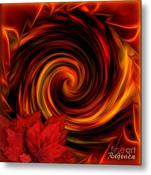 Abstract Metal Print featuring the digital art Change of season by Giada Rossi