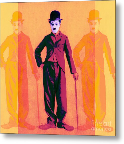 Charlie Metal Print featuring the photograph Charlie Chaplin The Tramp Three 20130216 by Wingsdomain Art and Photography