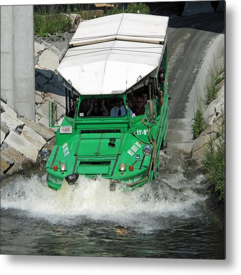 duck Boat Metal Print featuring the photograph Charlie River Splash Down by Barbara McDevitt