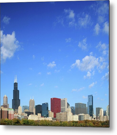 Tranquility Metal Print featuring the photograph Chicago Skyline, Michigan Avenue And by Hisham Ibrahim