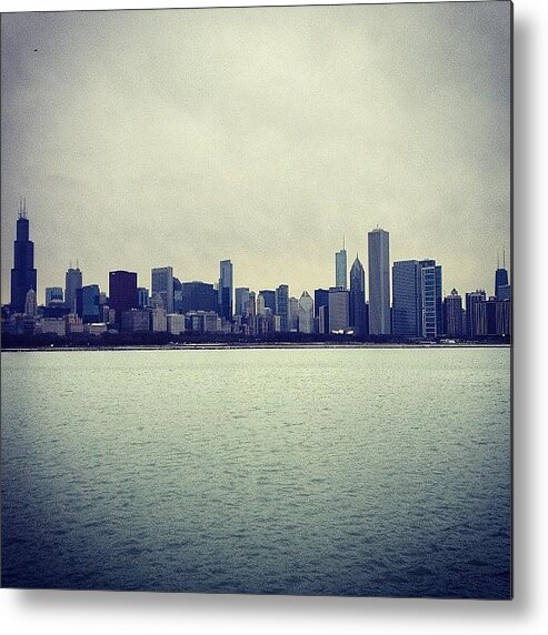 Skyline Metal Print featuring the photograph #chicago #skyline #winter by Noah Lelek