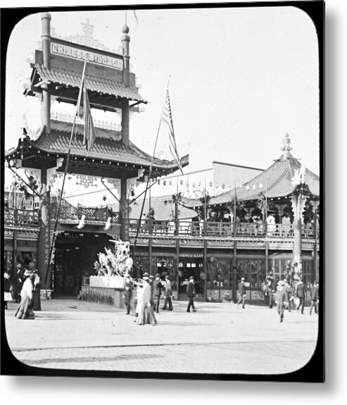 Chinese Village Metal Print featuring the photograph Chinese Village 1904 Worlds Fair Vintage Photograph by A Macarthur Gurmankin