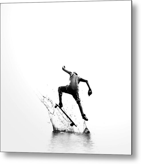 Skateboarder Metal Print featuring the photograph City Surfer by Natasha Marco