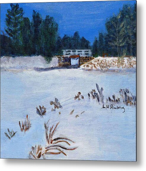 Landscape Metal Print featuring the painting Clarks Pond by Linda Feinberg