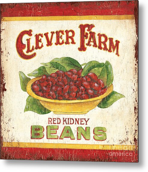 Kitchen Metal Print featuring the painting Clever Farms Beans by Debbie DeWitt