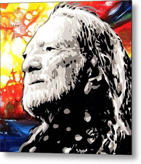 Willienelson Metal Print featuring the photograph Close Up Of Willie Nelson Sunset by Ocean Clark