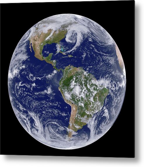 Earth Metal Print featuring the photograph Clouds Over The Americas by Nasa