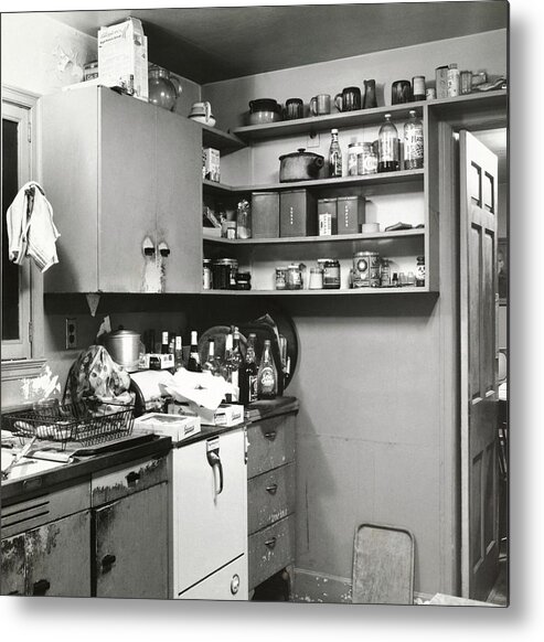 Indoors Metal Print featuring the photograph Cluttered Kitchen by Ralph Bailey
