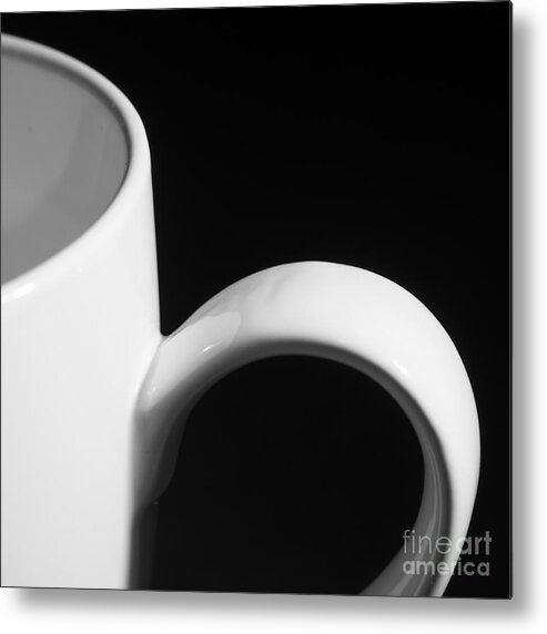 Kitchen Metal Print featuring the photograph Coffe Cup - black and white by Art Whitton