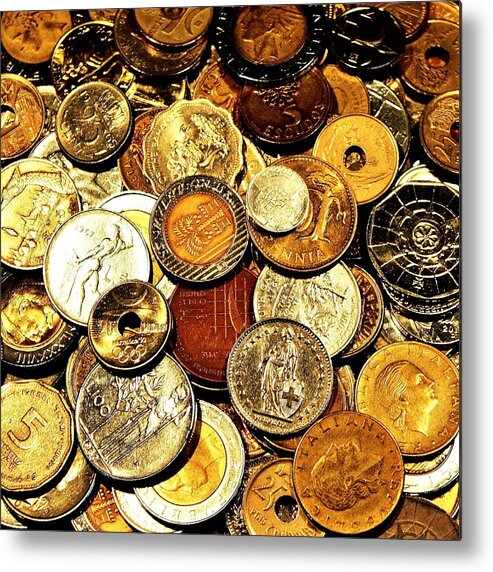 Coins Metal Print featuring the photograph Coinage by Benjamin Yeager