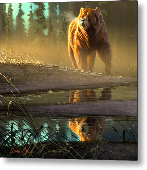Bear Metal Print featuring the digital art Cold Sunrise by Aaron Blaise
