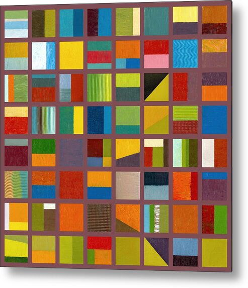 Abstract Metal Print featuring the painting Color Study Collage 65 by Michelle Calkins