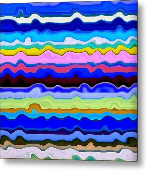 Textural Metal Print featuring the painting Color Waves No. 4 by Michelle Calkins