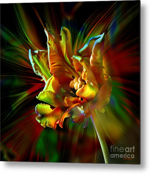 Colorfull Tulip Metal Print featuring the digital art Colorfull tulip by Johnny Hildingsson