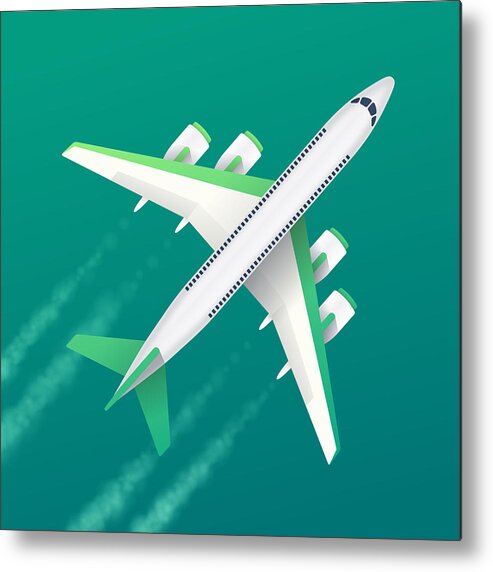 Taking Off Metal Print featuring the drawing Commercial Air Travel Background by Filo
