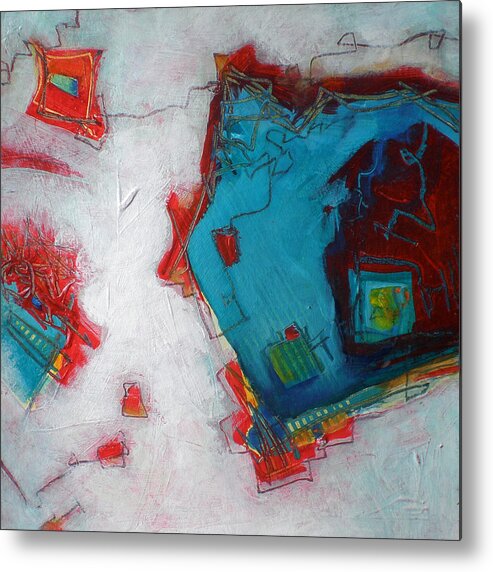 Abstract Metal Print featuring the painting Connections by Susanne Clark