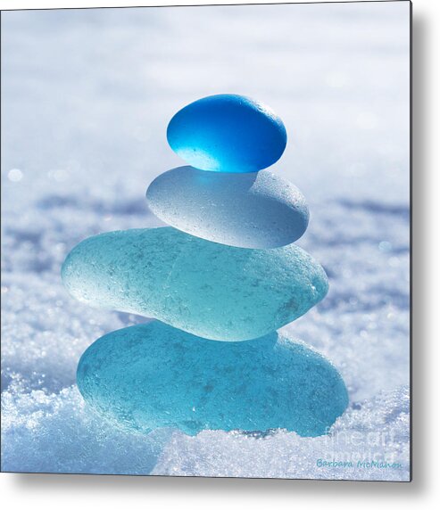 Seaglass Metal Print featuring the photograph Cool Blues by Barbara McMahon