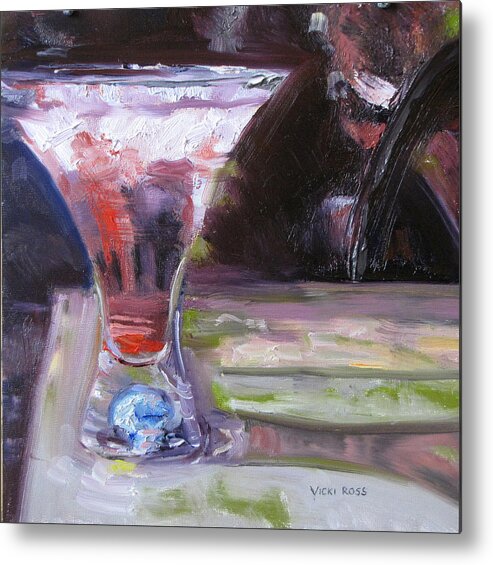 Cranberry Metal Print featuring the painting Cool Summer Drink by Vicki Ross