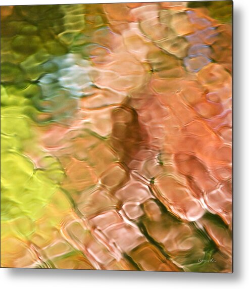 Mosaic Metal Print featuring the photograph Coral Mosaic Abstract Square by Christina Rollo
