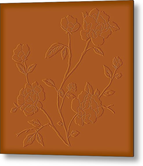 Flower Metal Print featuring the digital art Counting flowers on the Wall by David Dehner