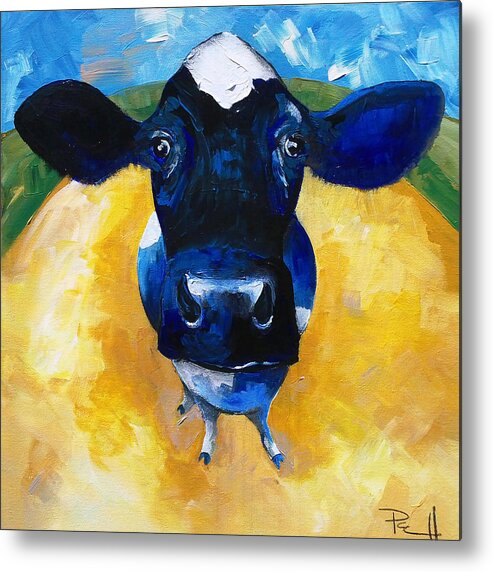 Cow Metal Print featuring the painting Cowtale by Sean Parnell