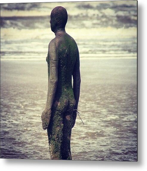  Metal Print featuring the photograph Crosby Beach: Anthony Gormley by Chris Jones